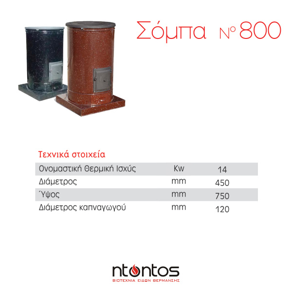 Σόμπα ξύλου στρογγυλή εμαγιέ Ν.800 - Image 4
